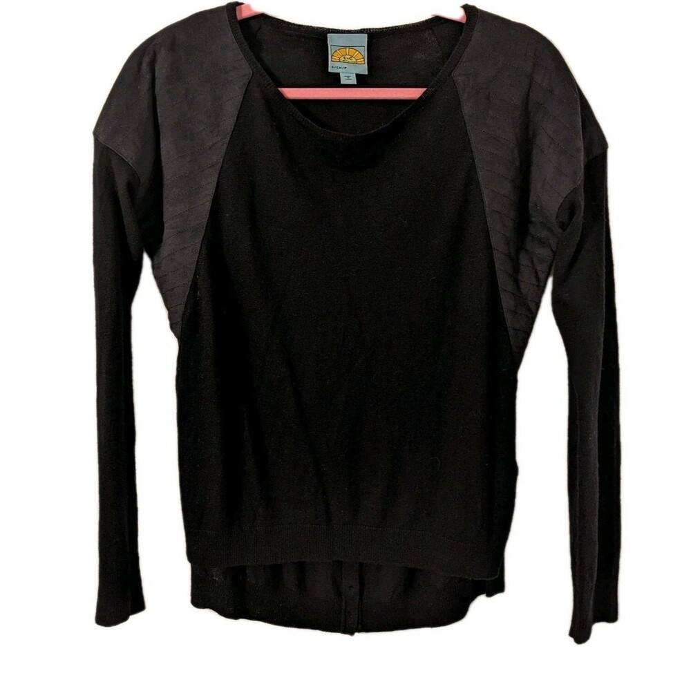 C&C CALIFORNIA Woman's Black Thin Wool Cashmere Blend Sweater Size S